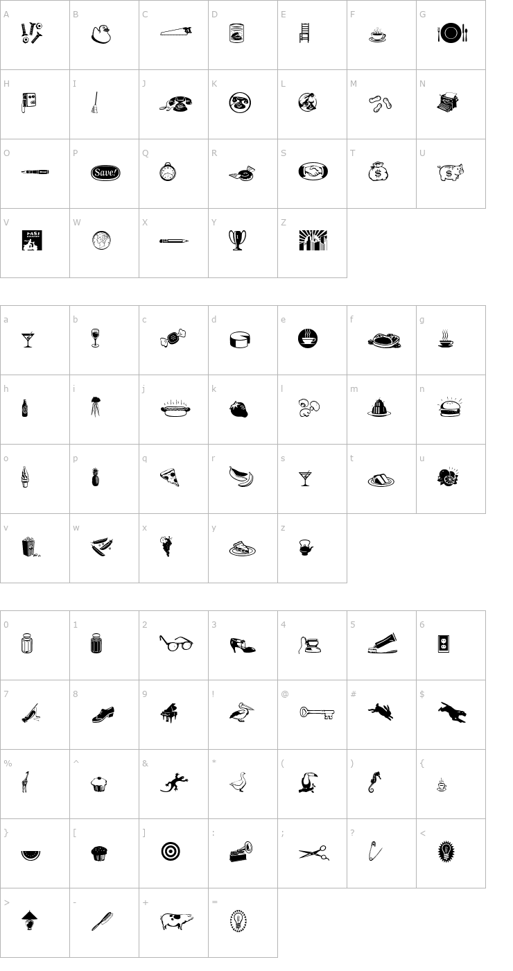 Character Map JournalDingbatsTenSSi Font