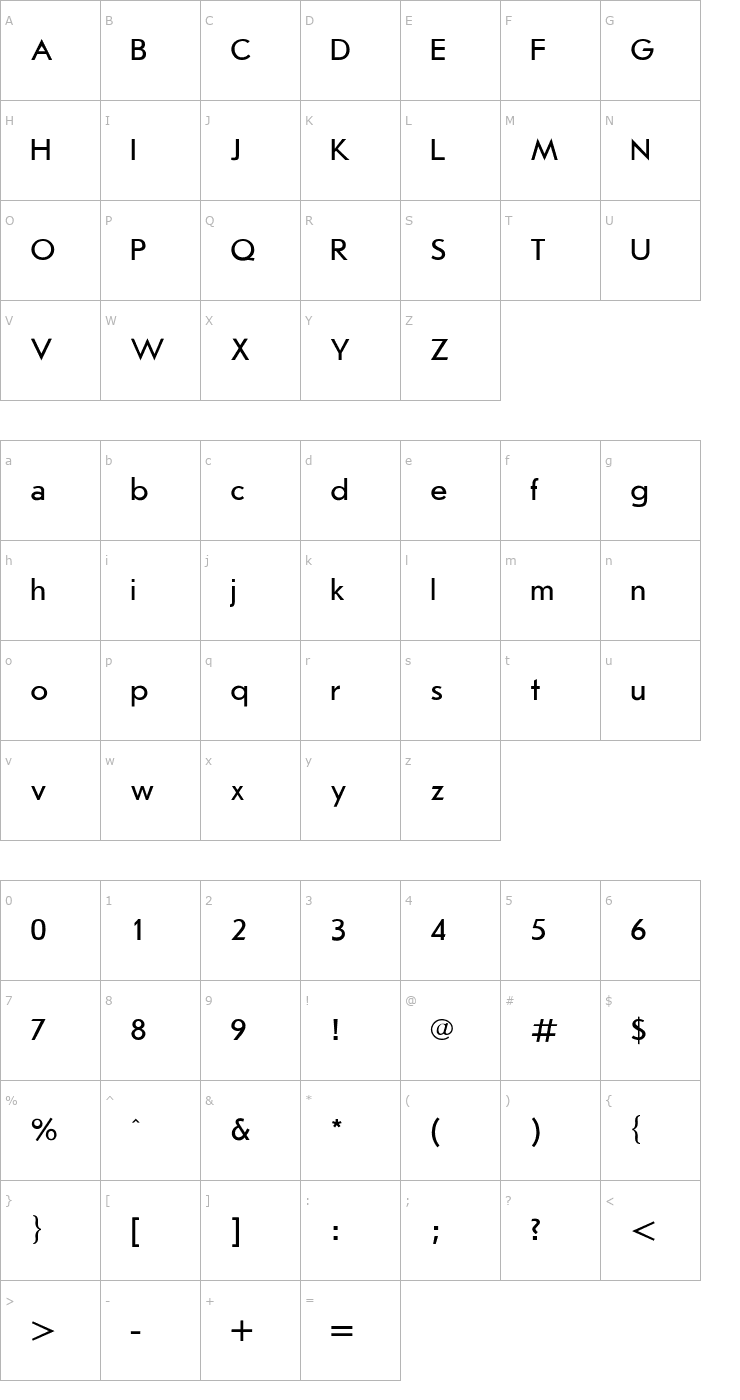 Character Map JournalSans Font