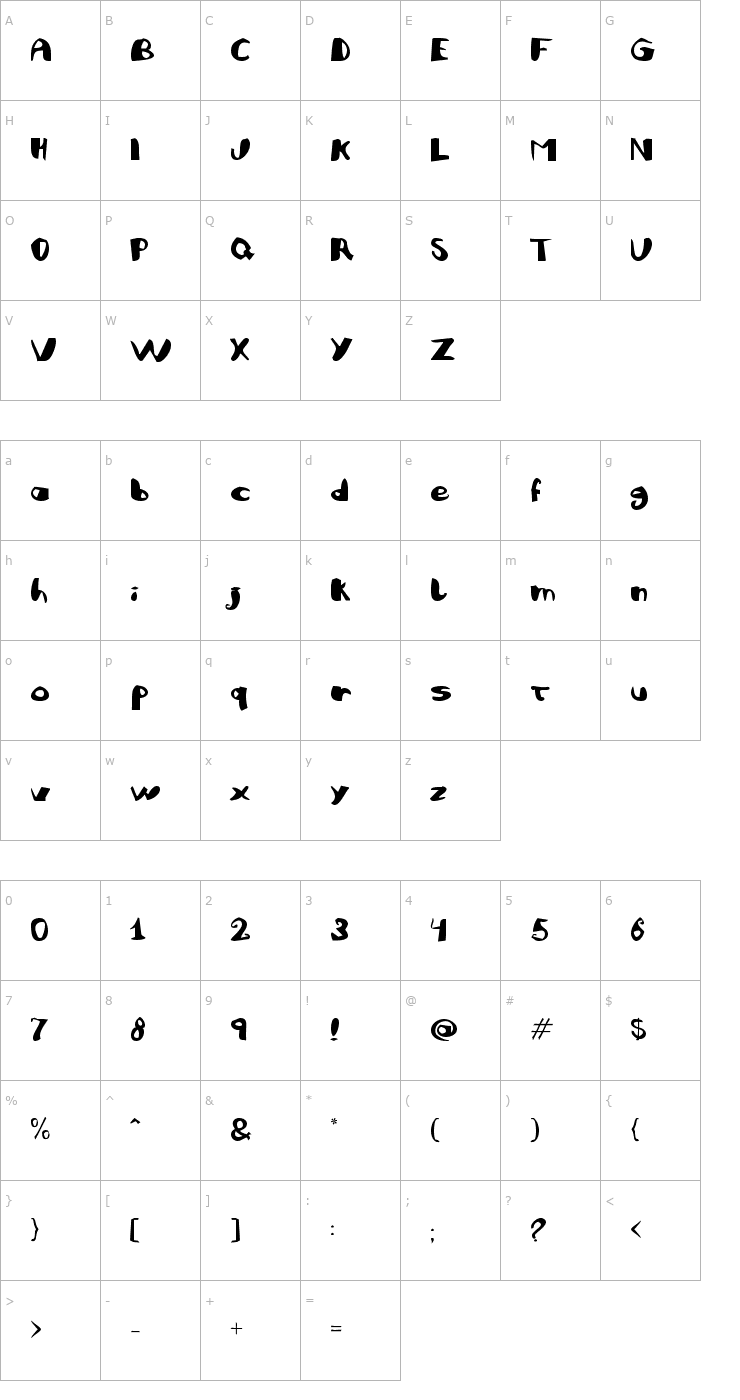 Character Map Julifesta Font