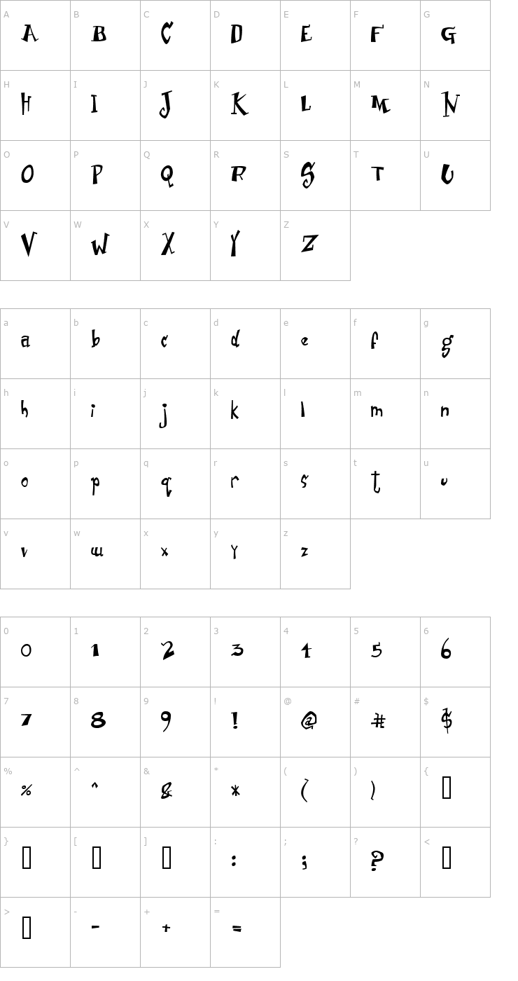 Character Map Junior & Stinky Font