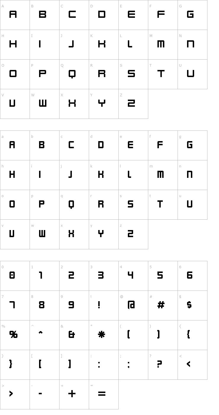 Character Map Karnivore Font