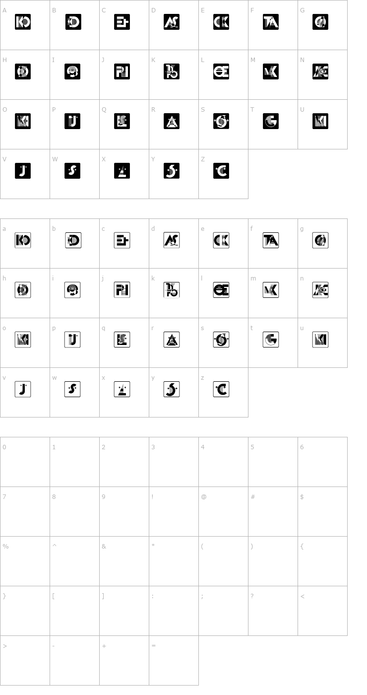 Character Map KassandrasMonogramme Font