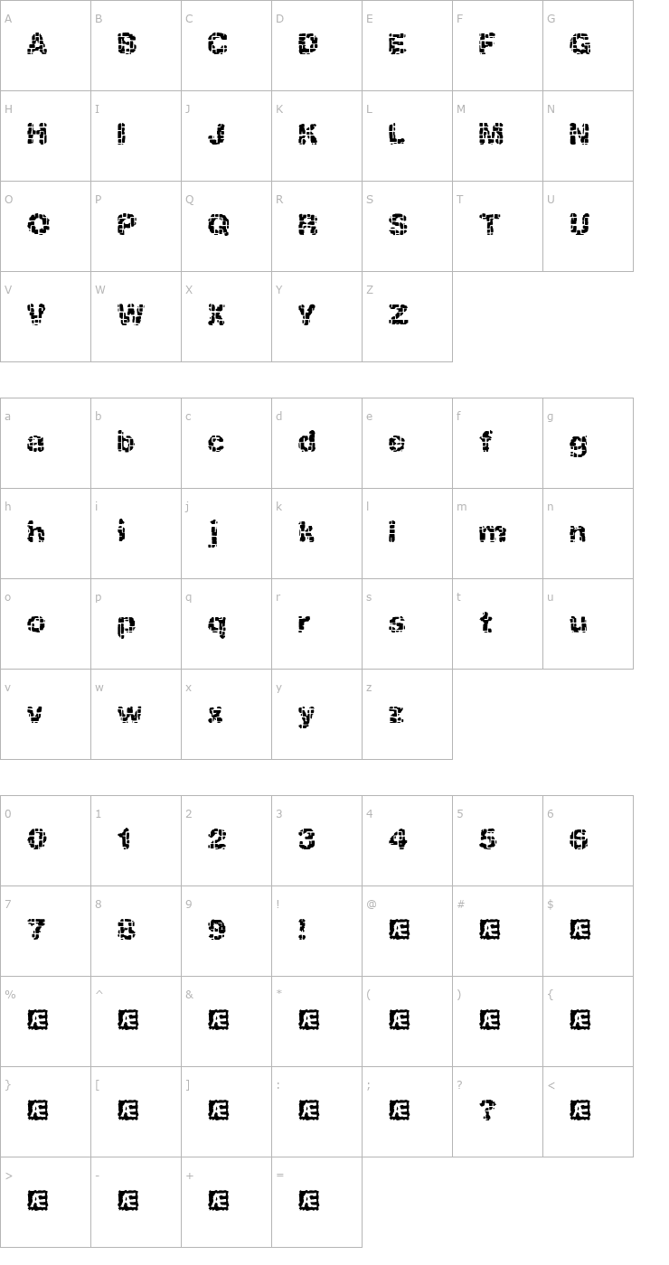 Character Map Katalyst [inactive] (BRK) Font