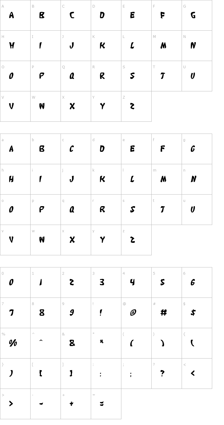 Character Map Katana Font