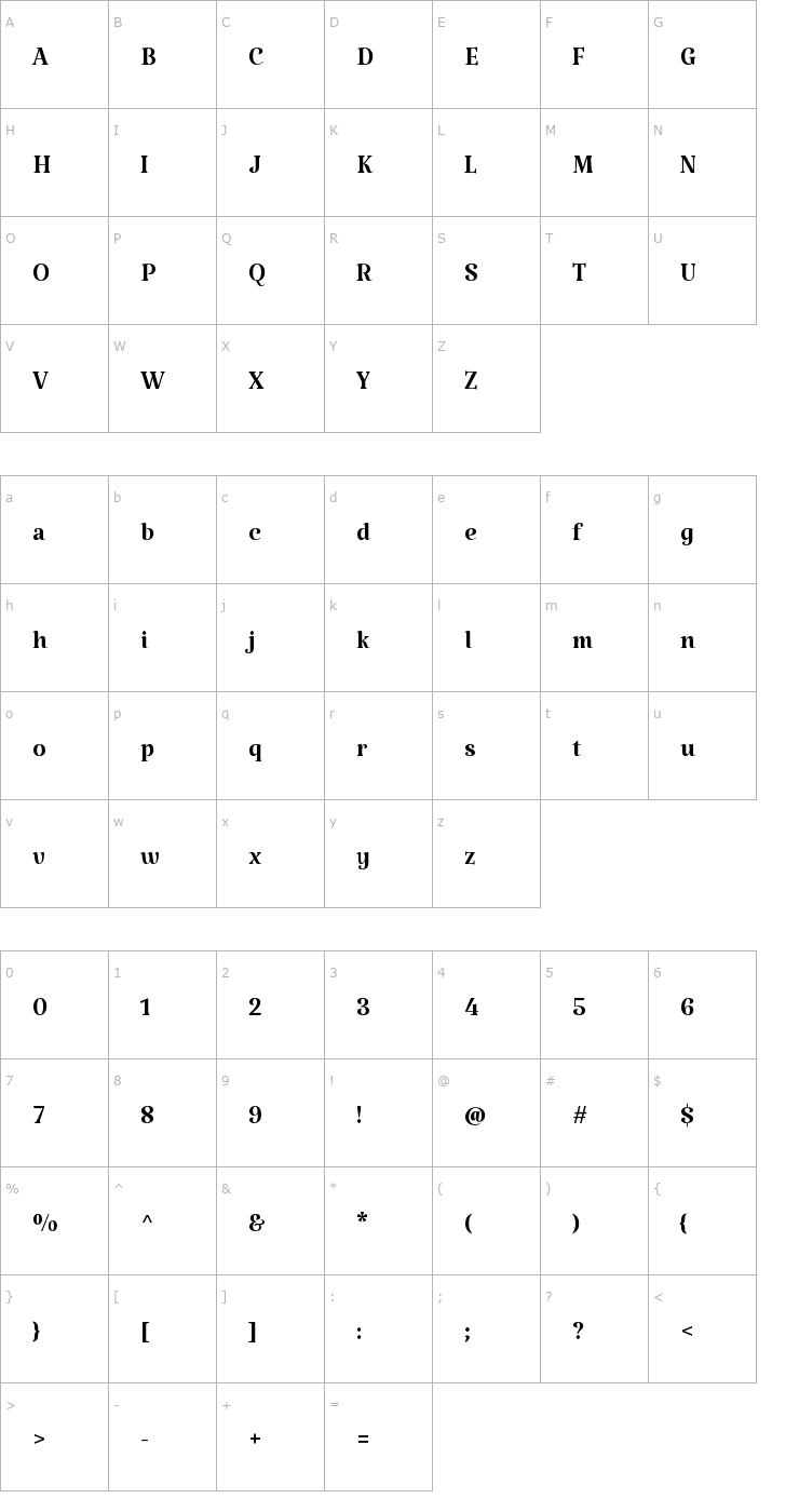 Character Map Katibeh Font