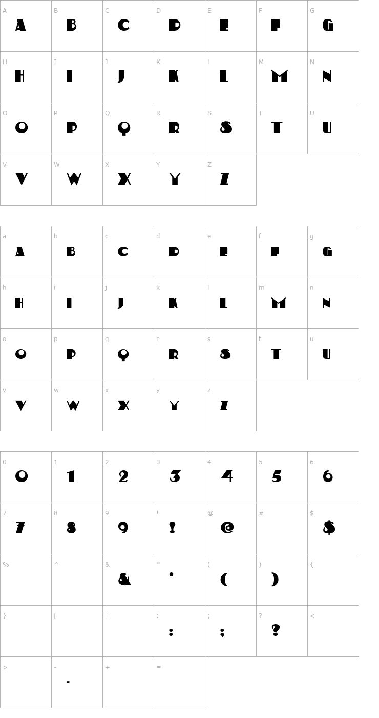 Character Map Kerfuffle Font