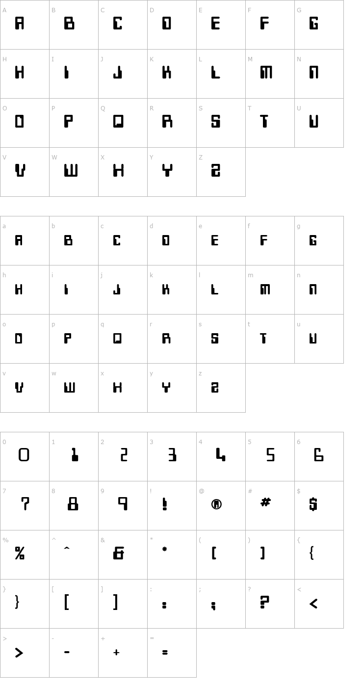 Character Map Keys Heavy Normal Font