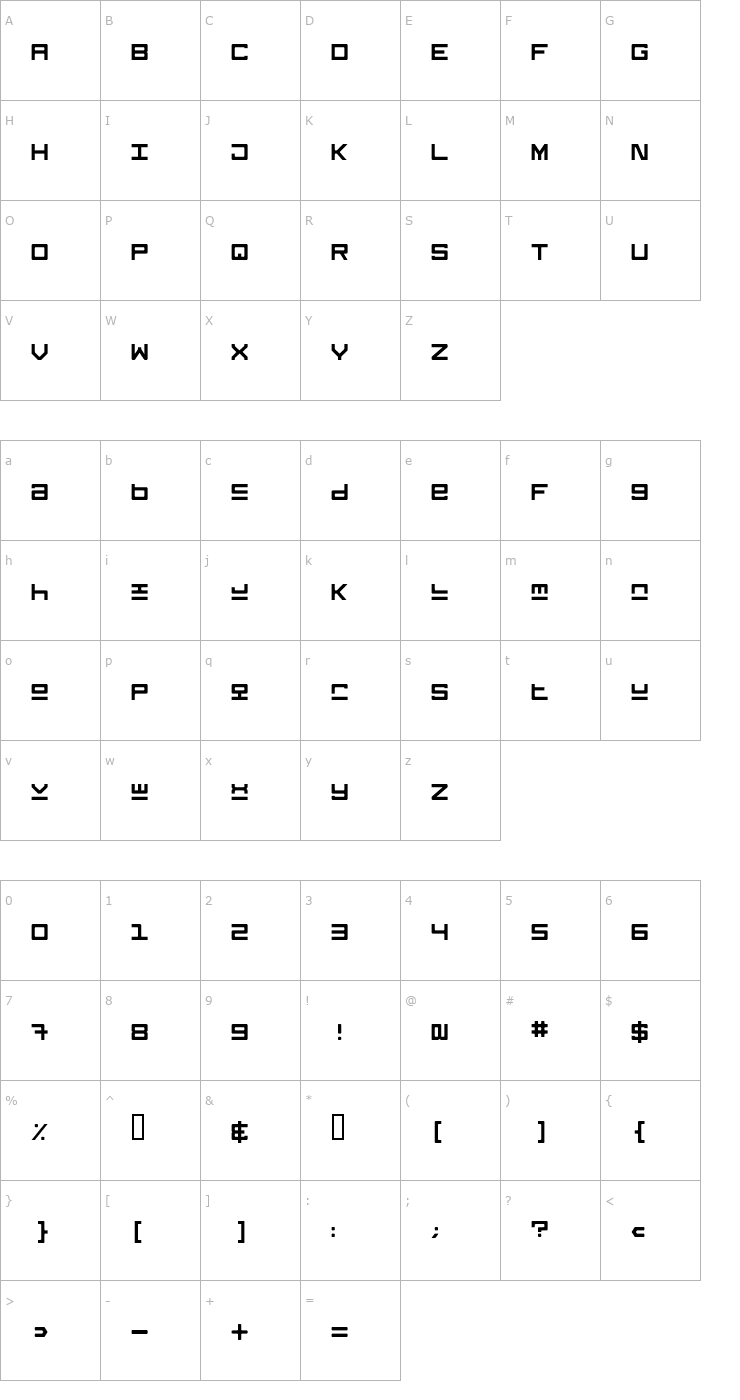 Character Map Keystone Font