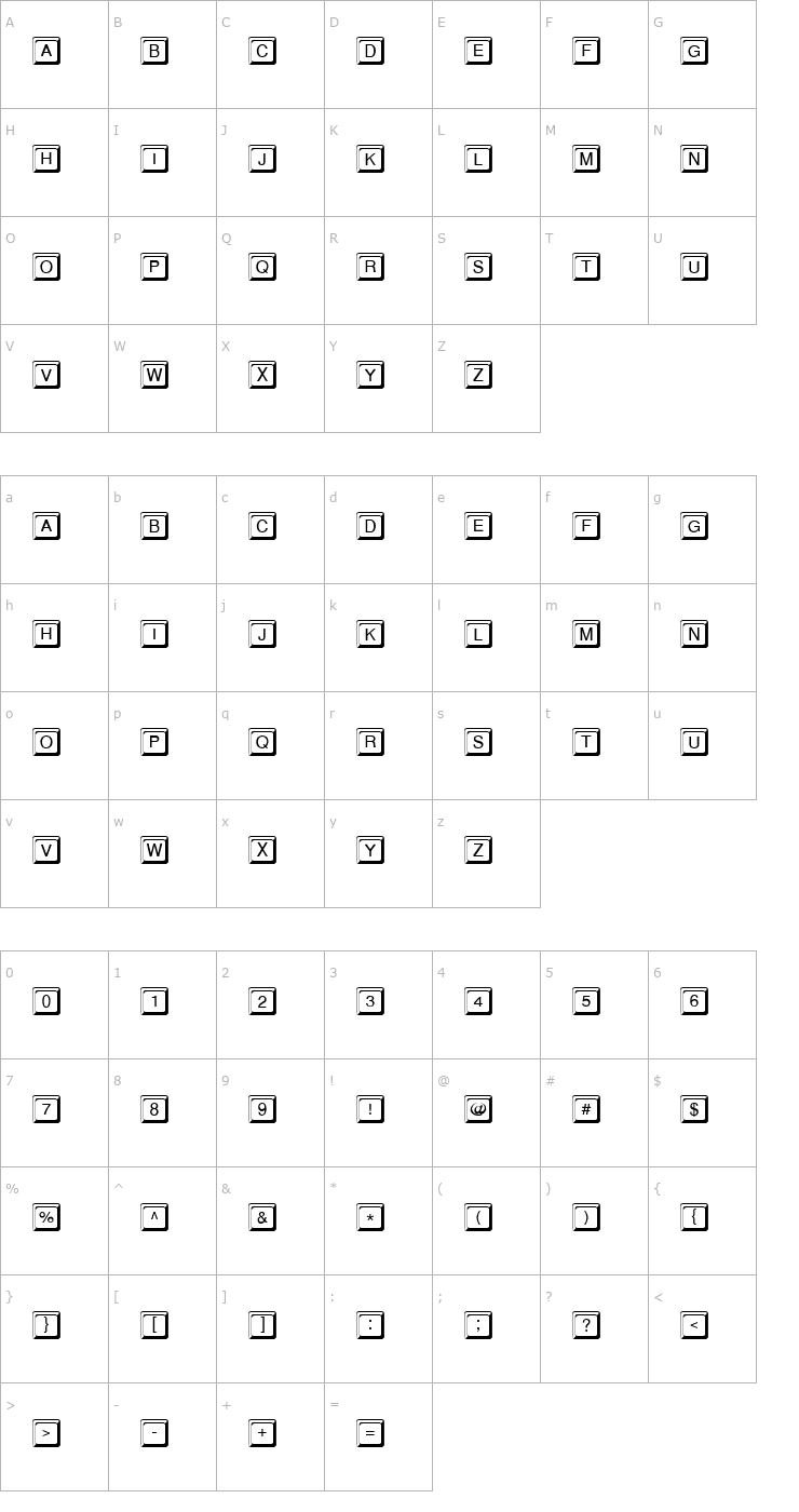 Character Map Keystone Normal Font