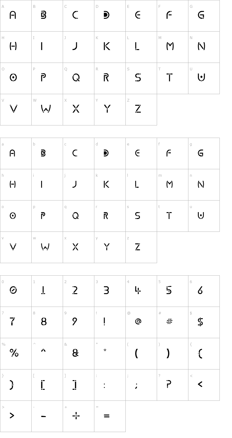 Character Map Kharnorric Font