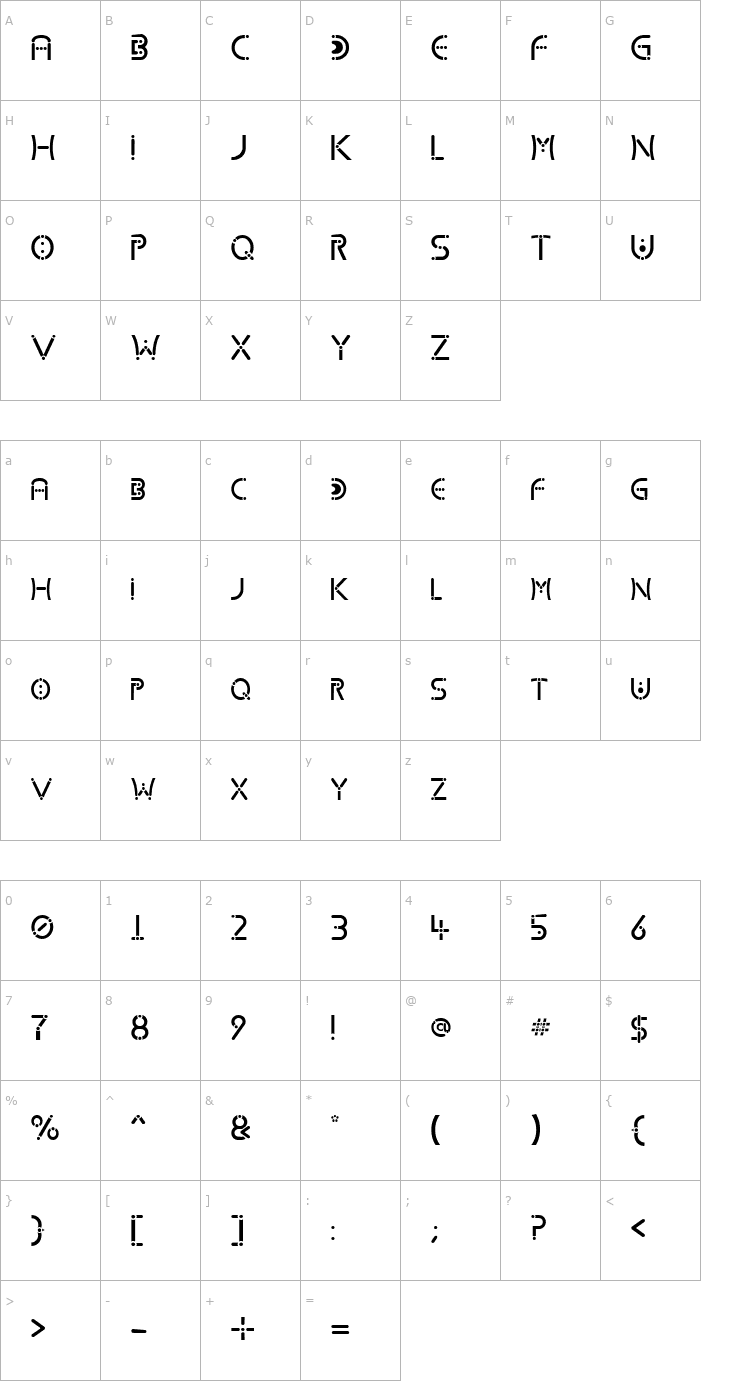 Character Map Kharnorric Royal Font