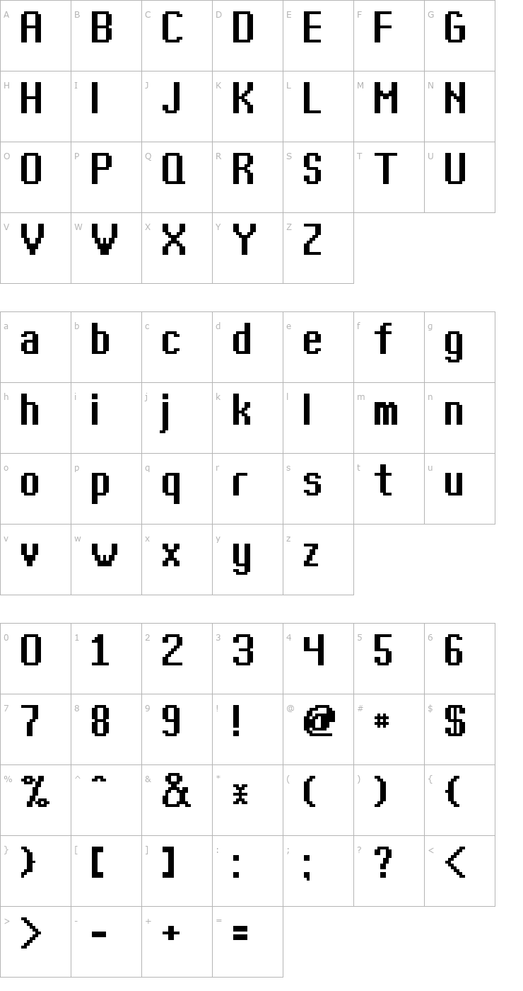 Character Map Kharon4a Bold Font