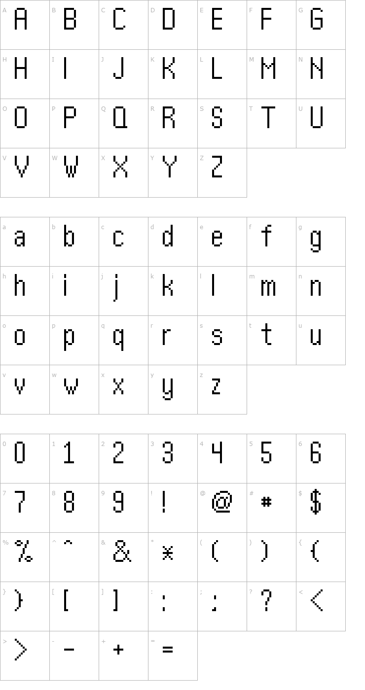 Character Map Kharon4a_v01 Font