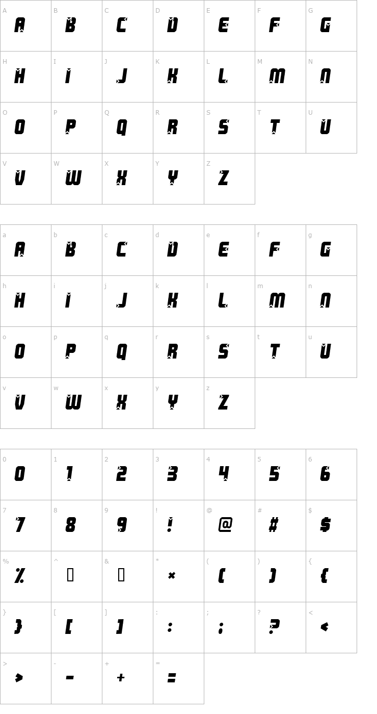 Character Map Killer boots Font