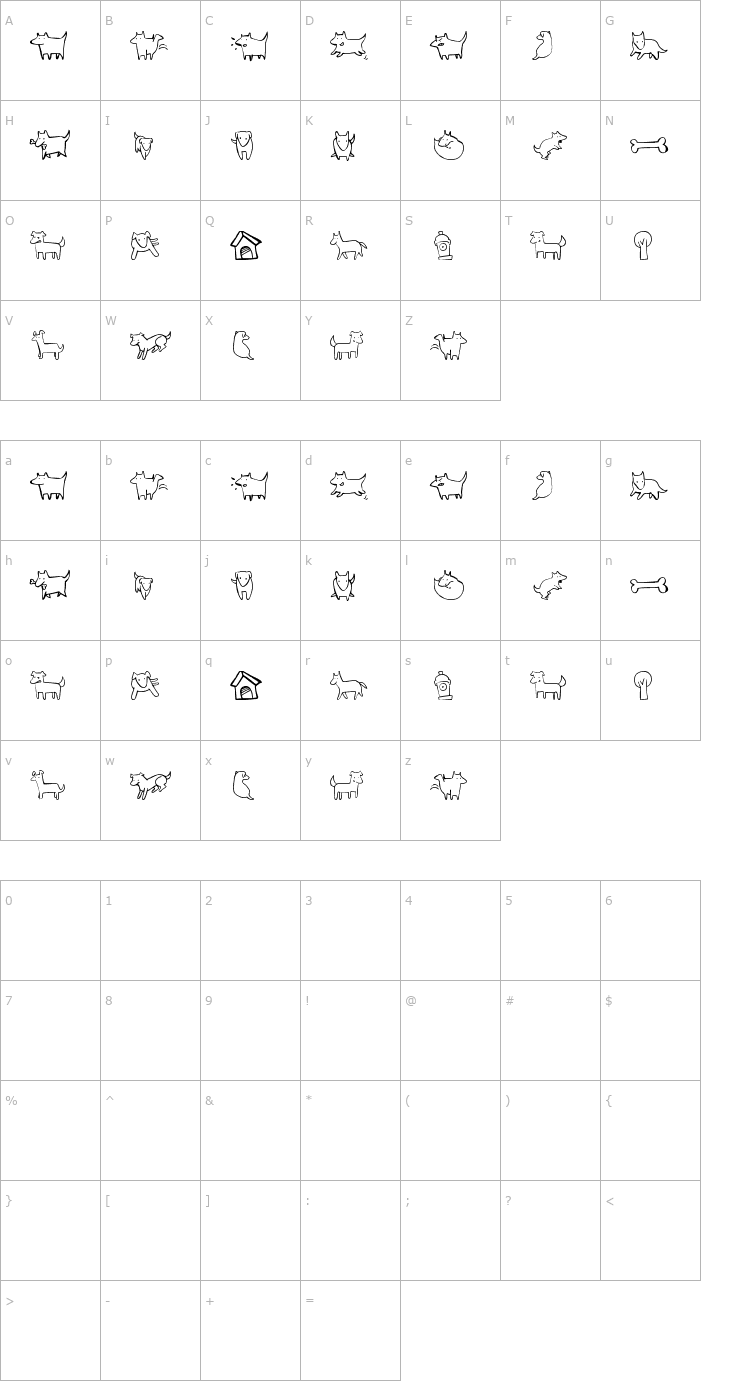 Character Map Kiltro Font