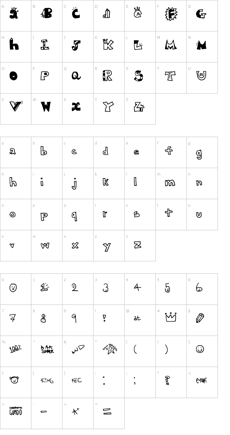 Character Map King Education Center Font