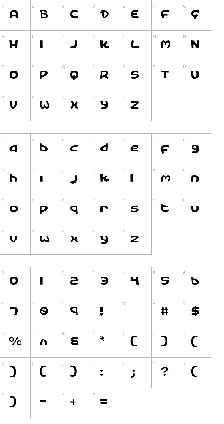 Character Map King's Ransom Light Font