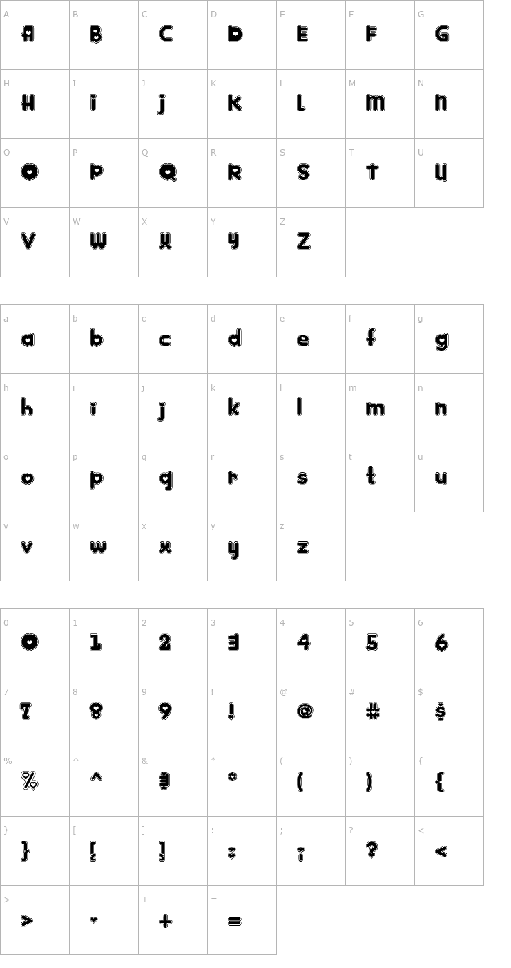 Character Map Kinkee Font