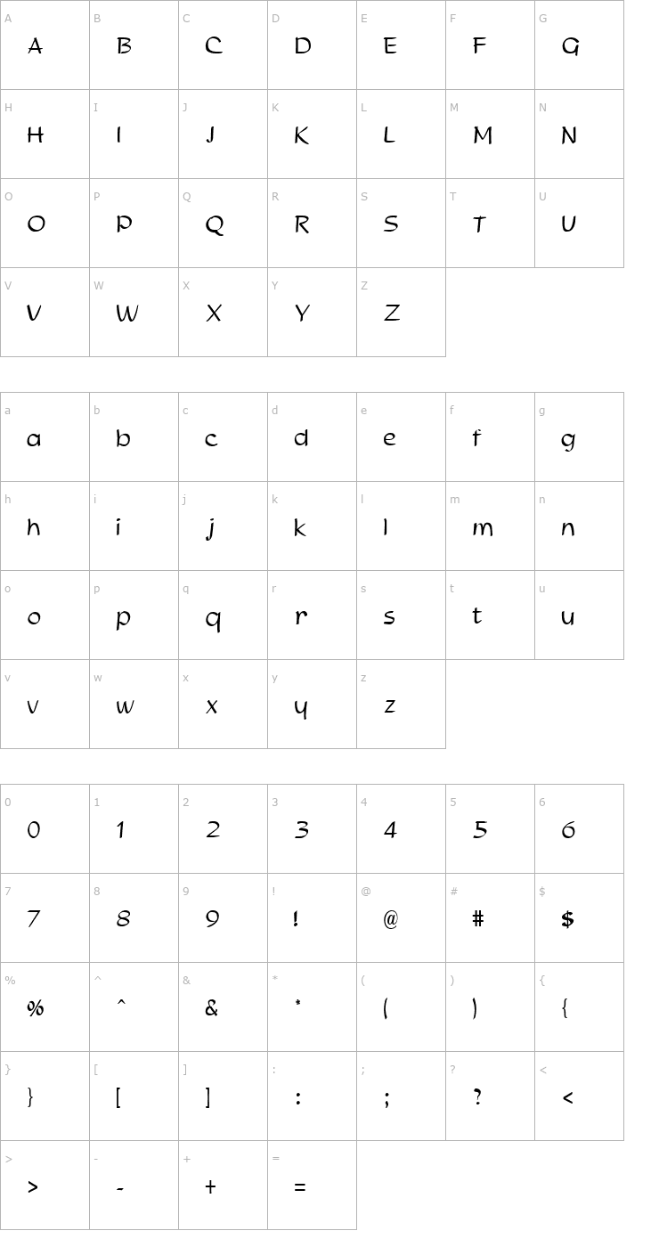 Character Map Kismet Font