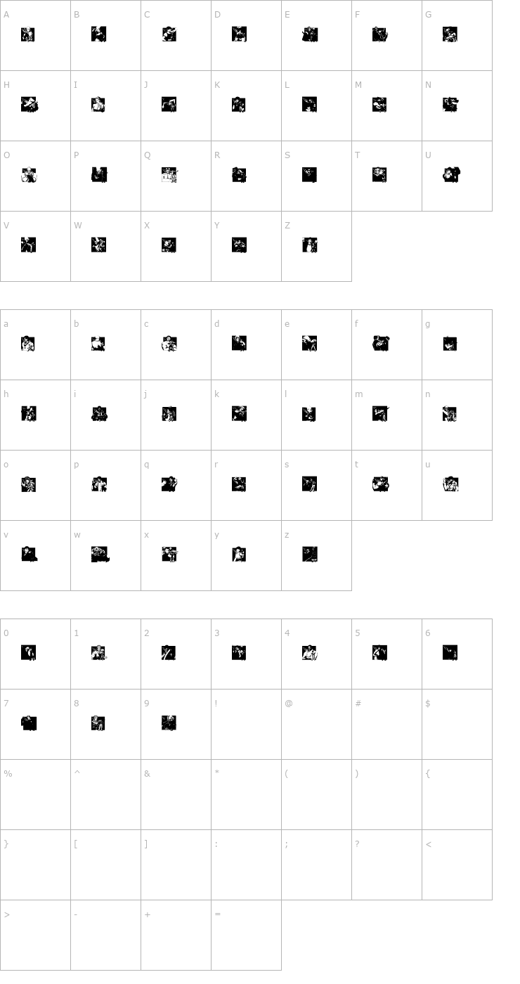 Character Map KOF Dingbats Font