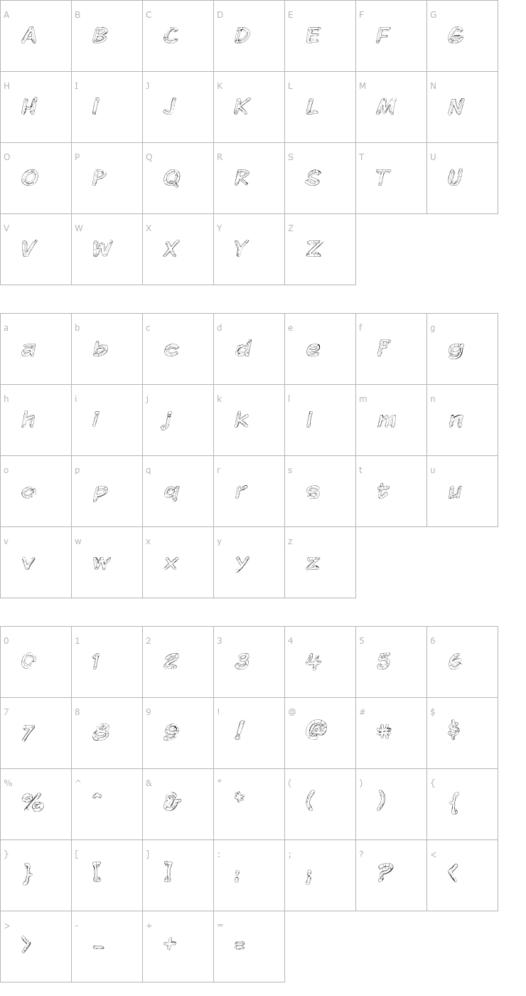 Character Map Komika Sketch Font