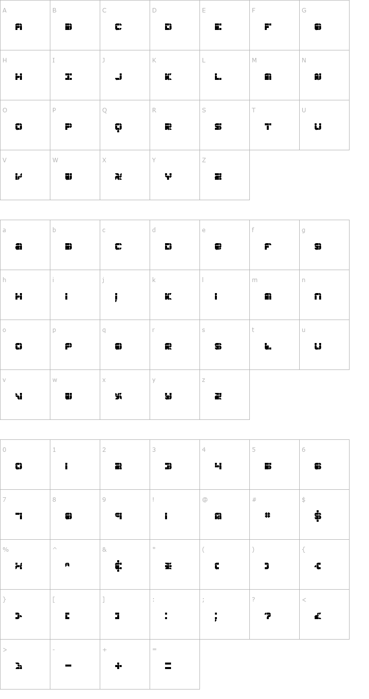 Character Map Konector -BRK- Font