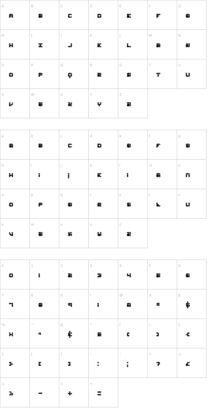 Character Map Konector BRK Font