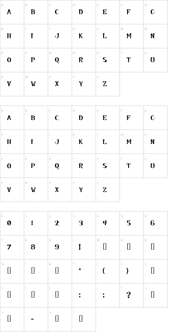 Character Map KookyKaps Font