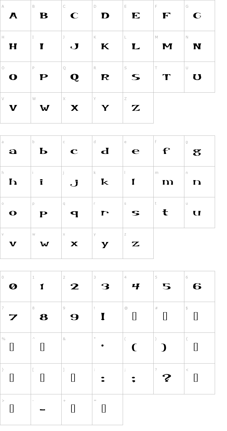 Character Map KookySquat Font