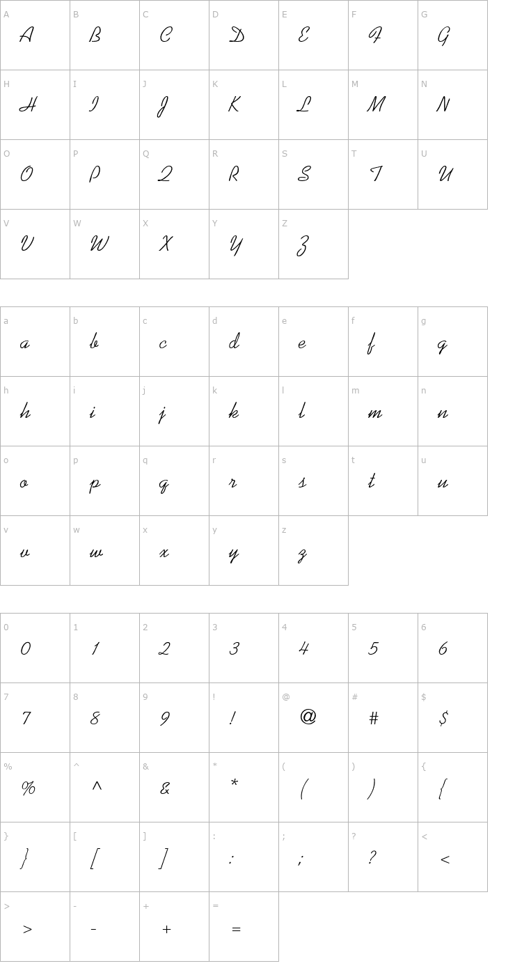 Character Map Kool Font