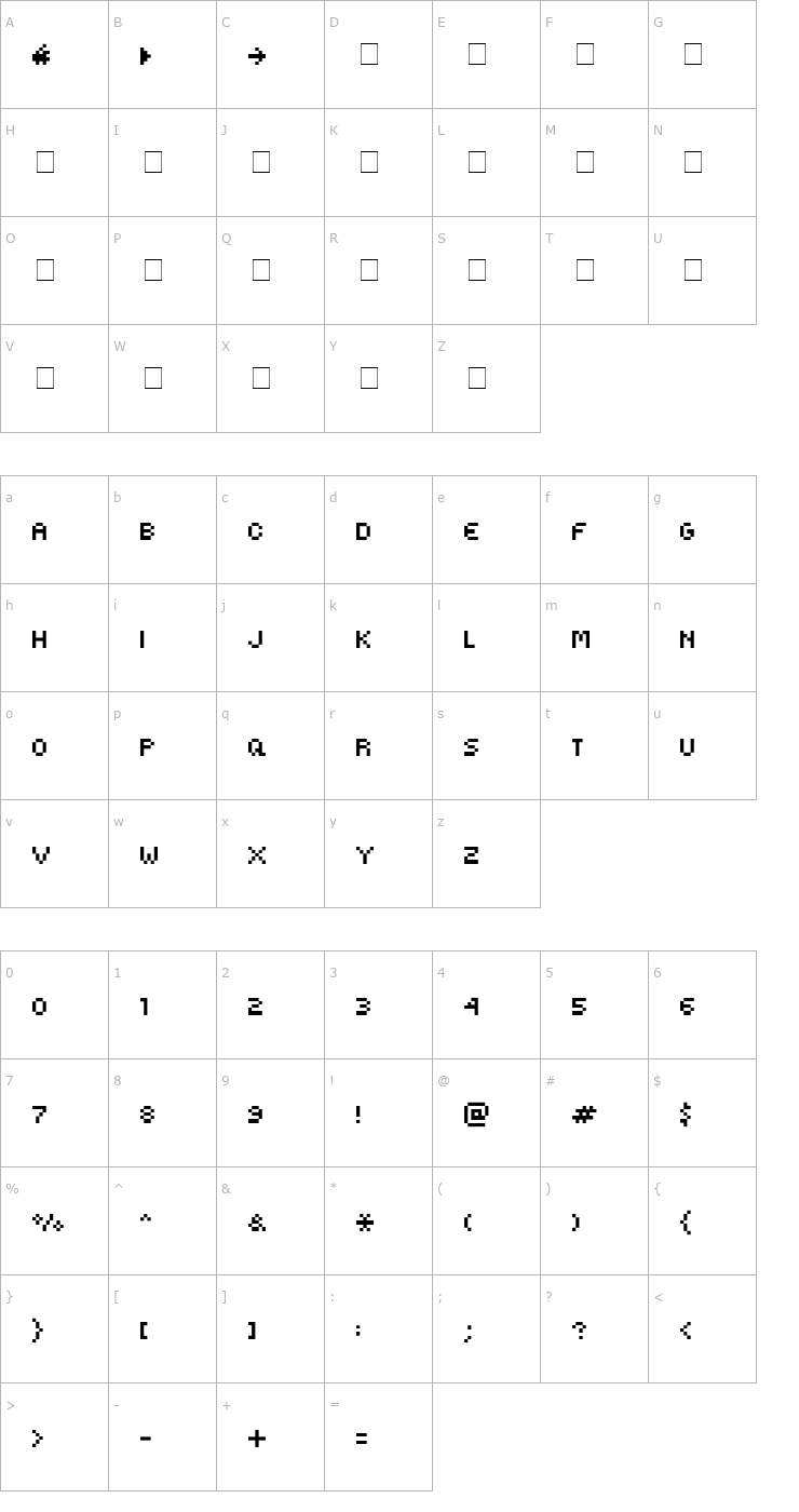 Character Map Kovensky Font