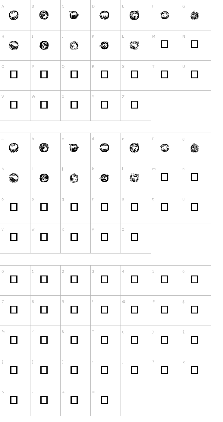 Character Map KR Chinese Zodiac Font