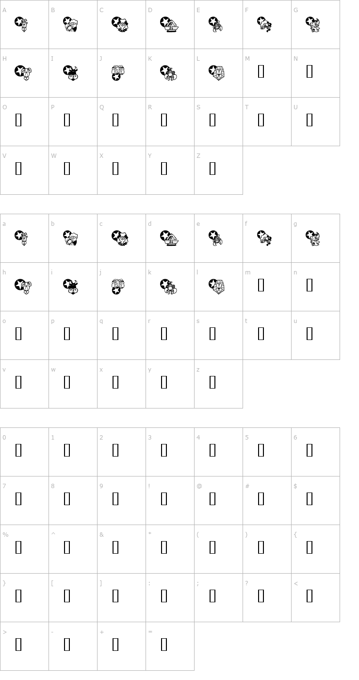 Character Map KR New Astro Font