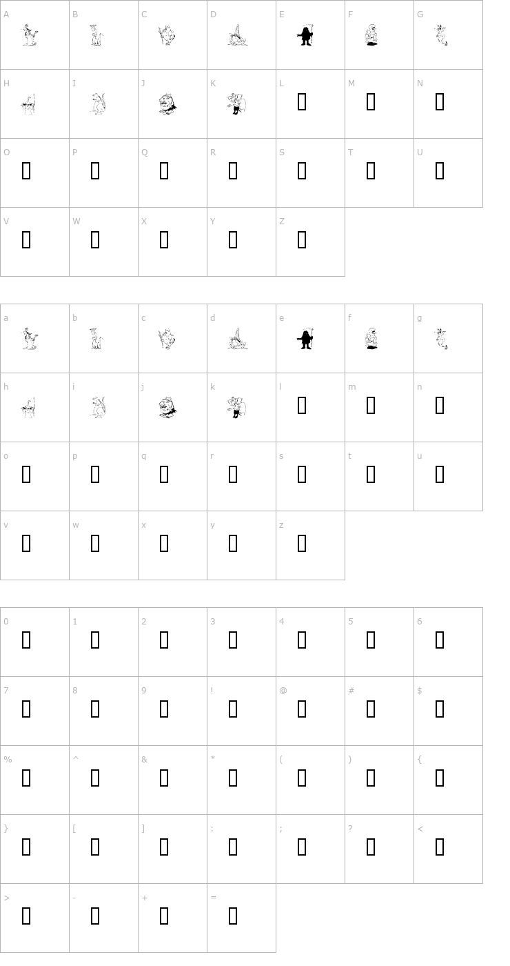 Character Map KR RPG Font