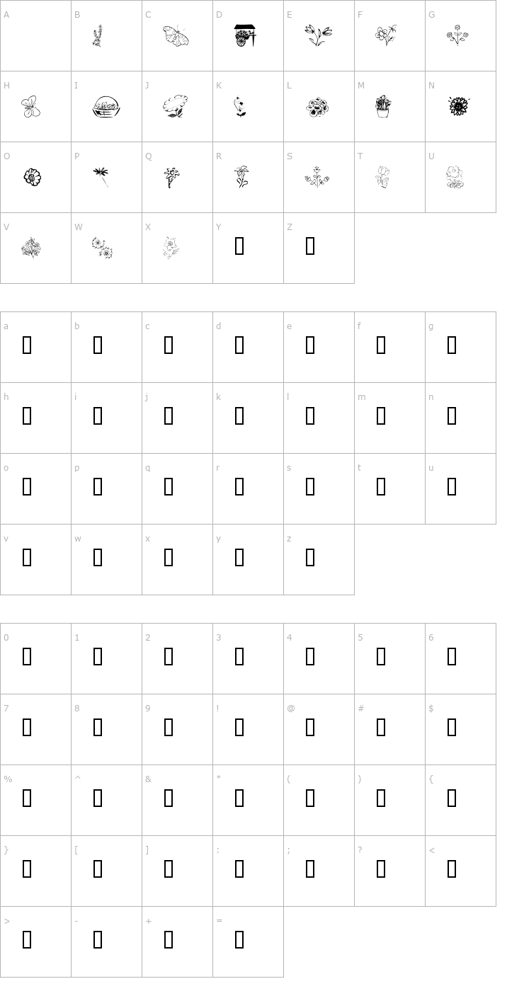 Character Map KR Spring Me Font