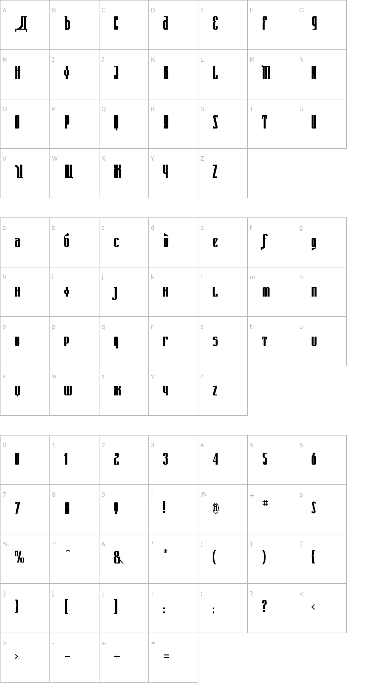 Character Map Kremlin Emperor Font