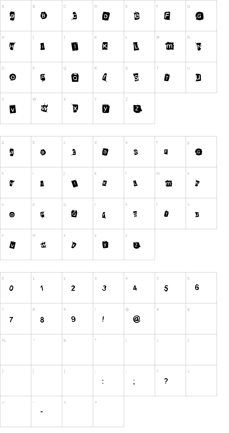 Character Map KrooKed Font