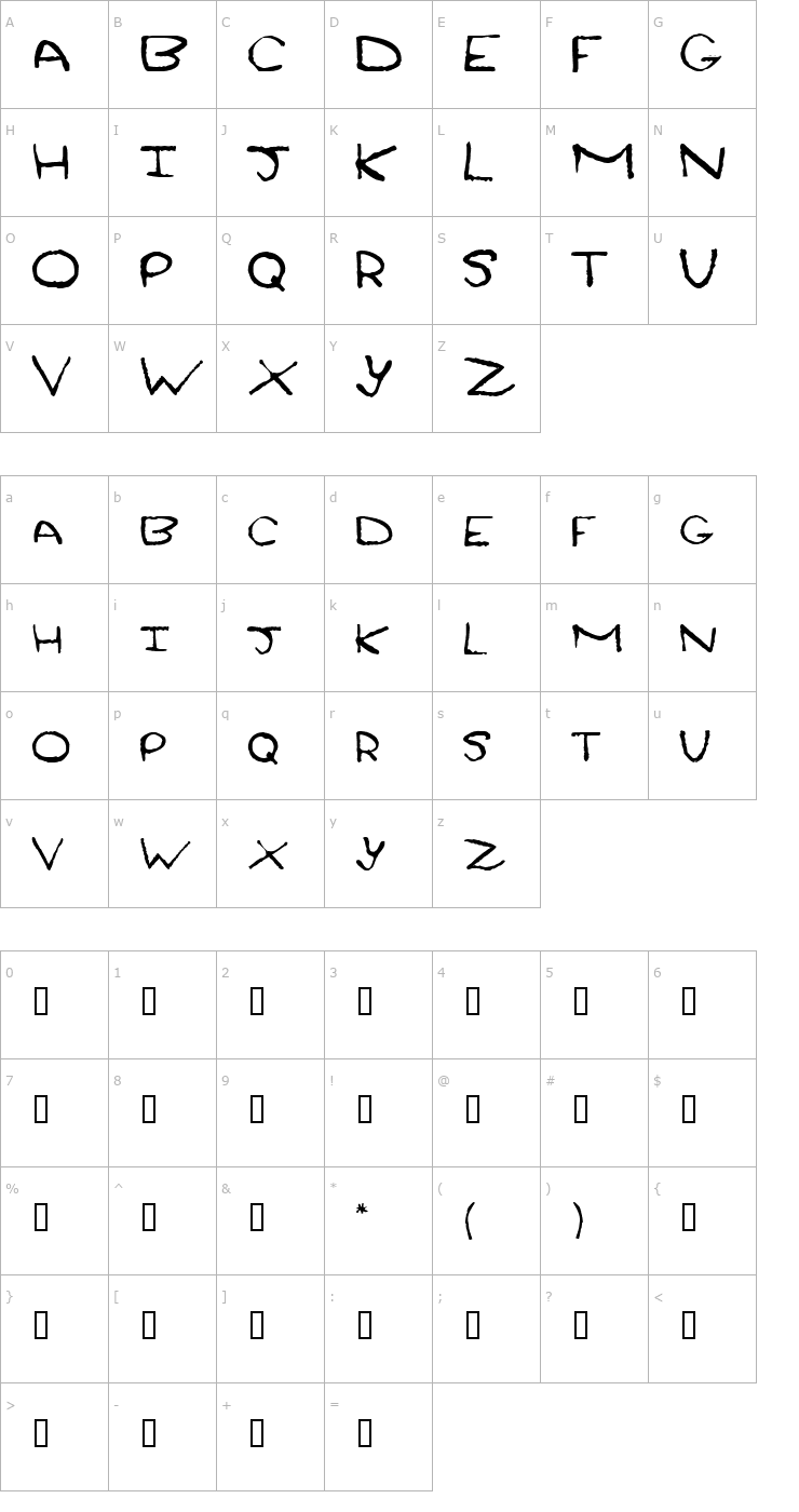 Character Map Krust Font