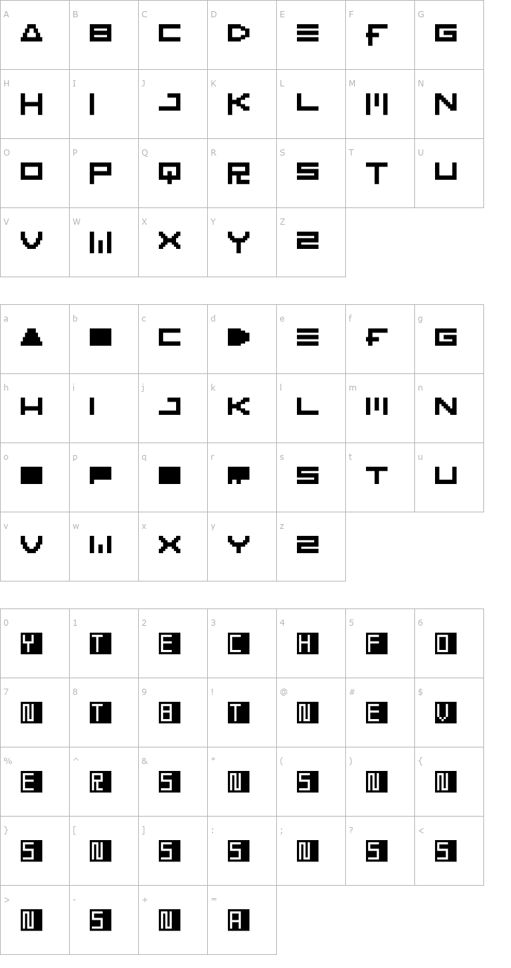 Character Map KTech Font