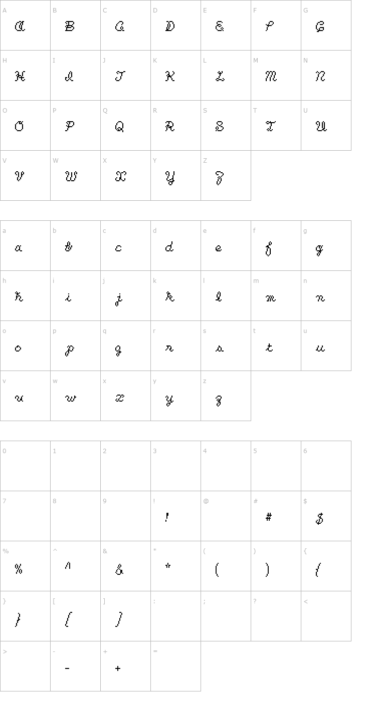 Character Map Kuchibue Font