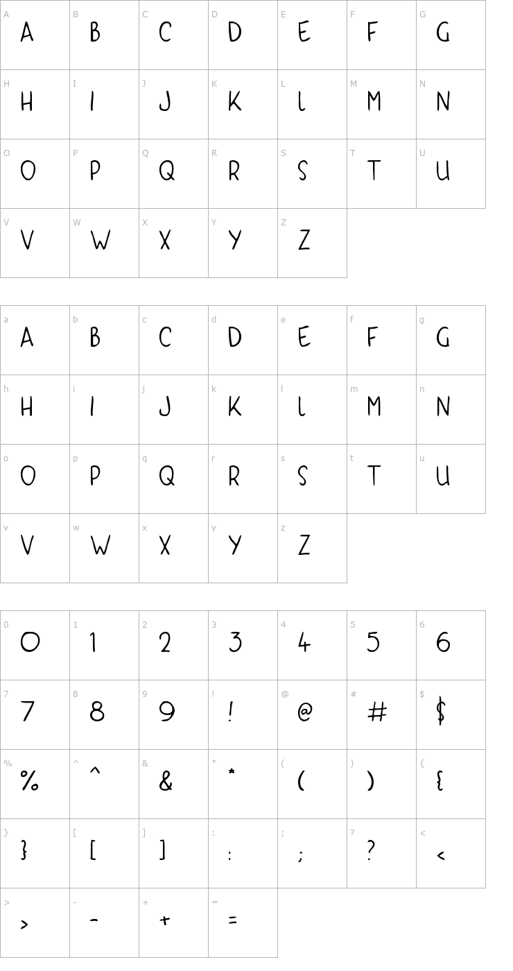 Character Map Kyri Kaps Font