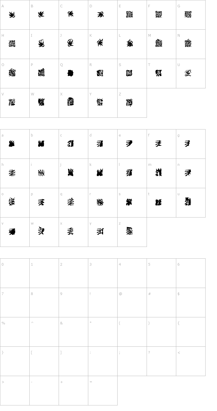 Character Map LaMorte2 Font