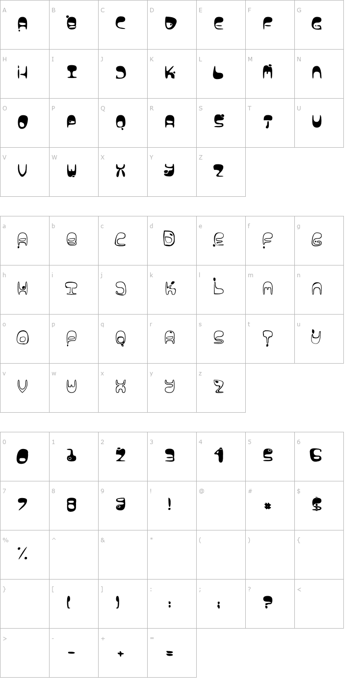 Character Map Lava Vision Font