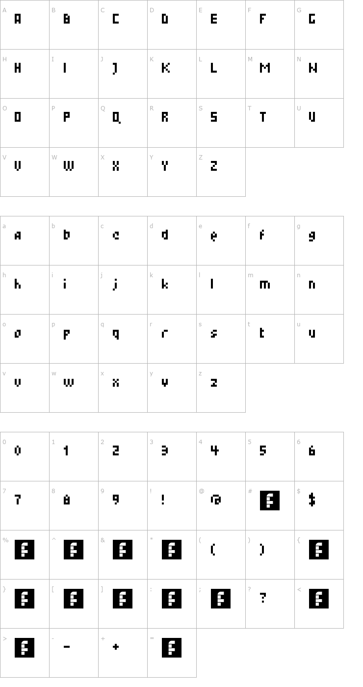 Character Map Lest Font