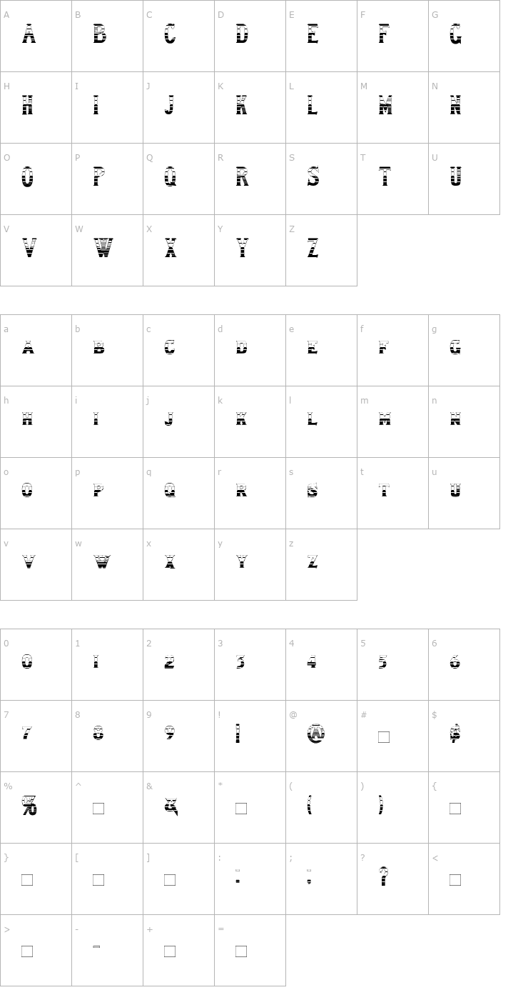 Character Map LewishamStripe Font