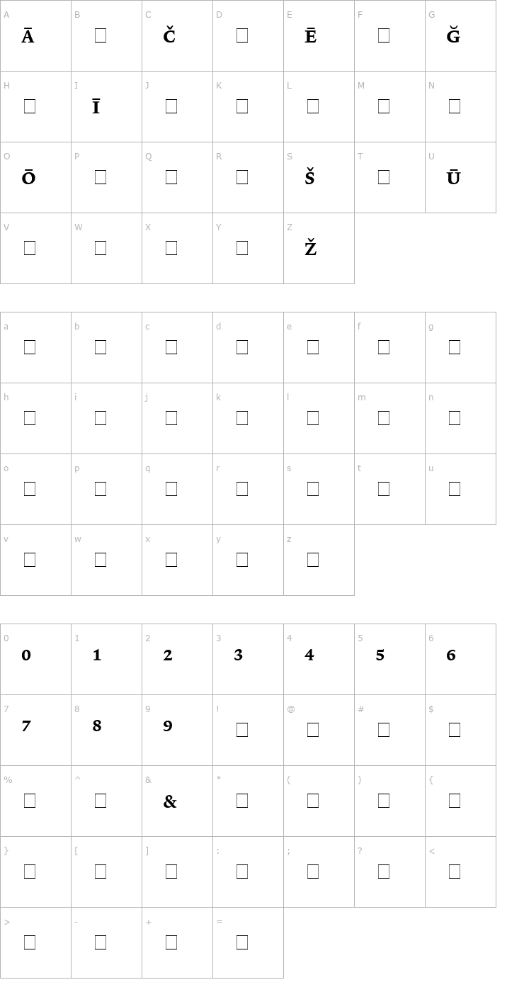 Character Map Lexicon No2 Roman C Pi Font