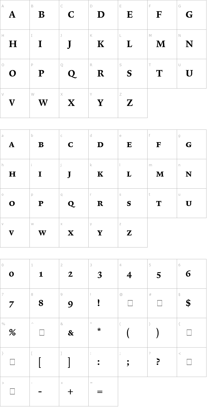 Character Map Lexicon No2 Roman D Exp Font