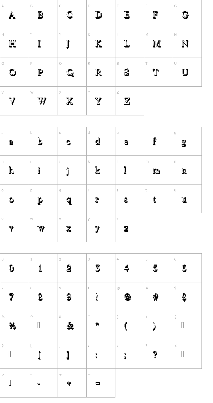 Character Map LifeTRegSh1 Font