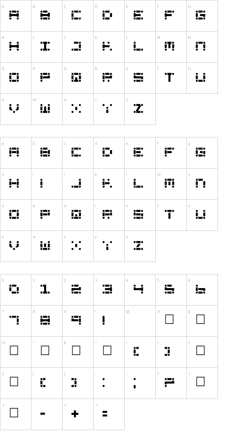 Character Map Lincoln Chain Font