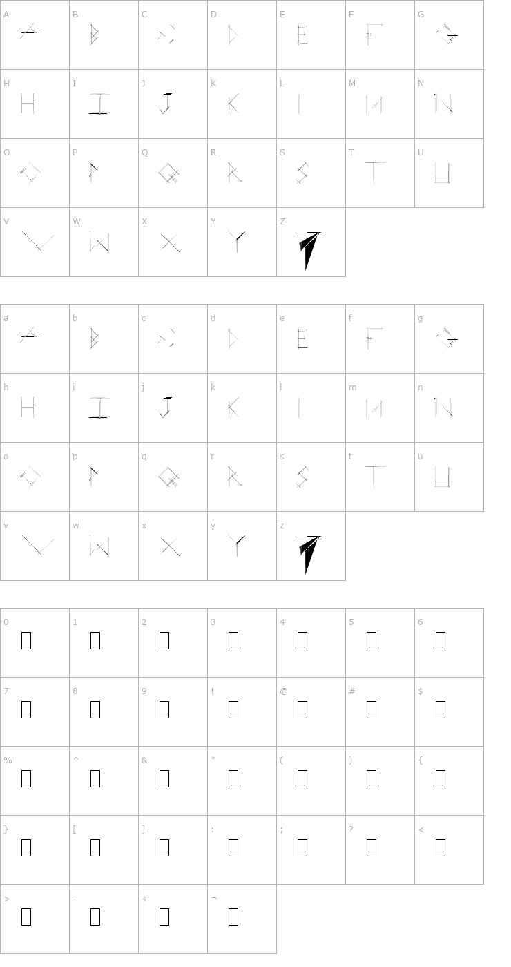 Character Map Linear Curve Font